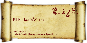 Mikita Örs névjegykártya